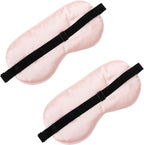2 PCS Pink Satin Sleep Masks, Adjustable Silk Eye Mask - Image 3