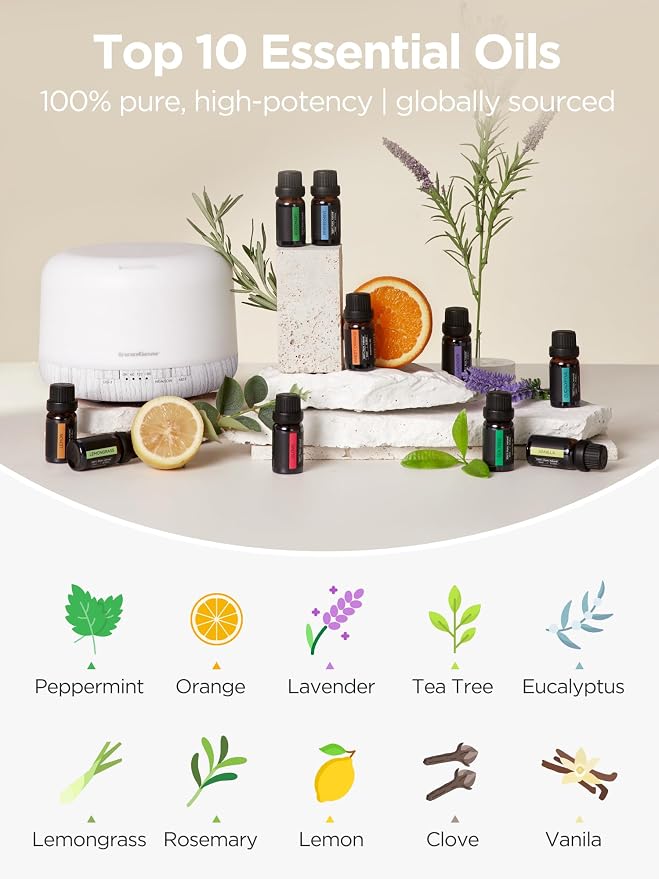 InnoGear Aromatherapy Diffuser & 10 Essential Oils Set, 500ml Essential Oil - Image 5