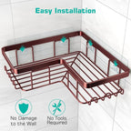 YASONIC Corner Shower Caddy, Rustproof Stainless Steel, No Drilling Wall - Image 5