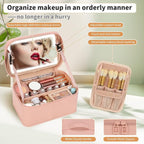 Makeup Bag With LED Mirror, Lightweight Travel Makeup Bag With 3 Color Setting - Image 4