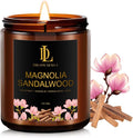 Magnolia & Sandalwood Scented Candles, Soy Candle by DLDREAMYDEWLA