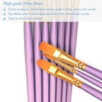 BOSOBO Paint Brushes Set, 4 Pack 40 Pcs Round Pointed Tip Paintbrushes Nylon - Image 4