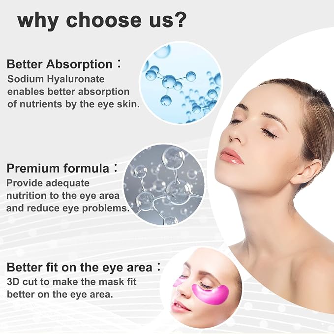 Permotary 30 Pairs Gel Collagen Eye Pads, Crystal Collagen Under Eye Mask - Image 6