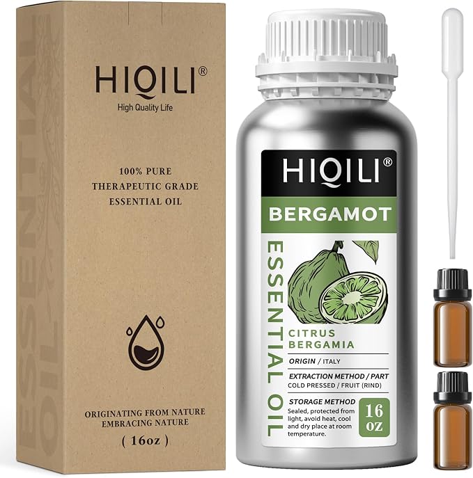 HIQILI Bergamot Essential Oil for Diffuser, 100% Pure & Natural by HIQILI