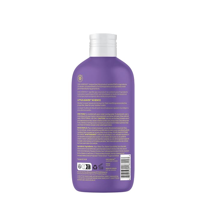 Attitude Bubble Wash for Kids, EWG Verified Bubble Bath, Hair Shampoo and Body - Image 7