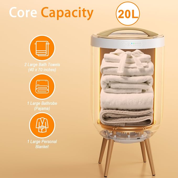 Towel Warmer Luxury Heated Bucket – Bluetooth Speaker, Ambient Light & Auto - Image 7