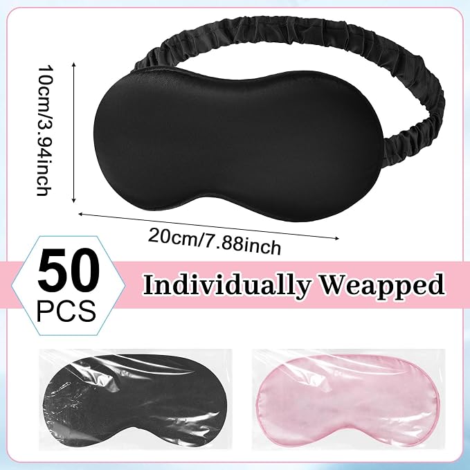 Newcotte 50 Pcs Silk Sleep Eye Mask - Image 2