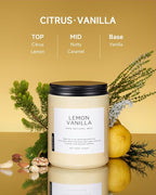 M&SENSE Lemon Vanilla Scented Candles, 19.4oz Organic Soy Wax, 110 Hours Long - Image 2