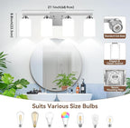 Brushed Nickel 4-Light Bathroom Light Fixtures, Classic Wall Light Fixture - Image 8