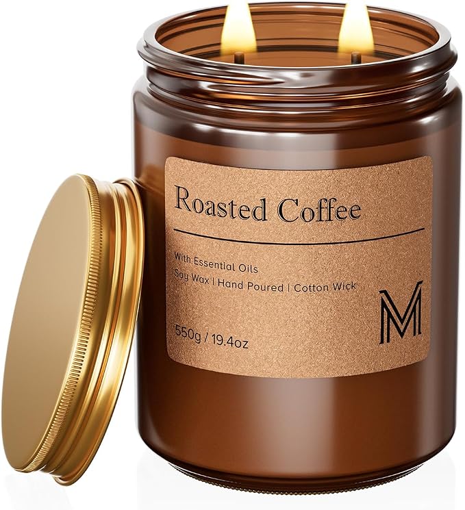 M&SENSE Roasted Coffee Scented Christmas Candle Gift | 19.4oz, 115-Hour Burn | by MSENSE
