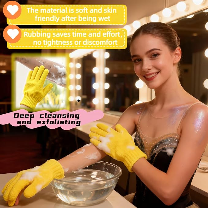 4-Pack SpaGlow Exfoliating Bath Gloves - Image 3