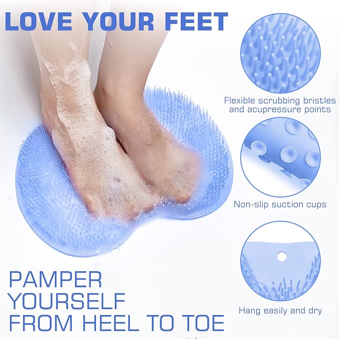 Shower Foot Scrubber Mat Back Washer Back Exfoliating Bath Wash Pad Wall - Image 2
