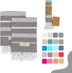 Hand Towels - Set of 2, Decorative Peshtemal Cotton Hand Towels by YAZZTURKISHCOTTON
