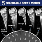 High Flow Filtered Shower Head, HOPOPRO 5 Modes High Pressure Fixed Showerhead - Image 6