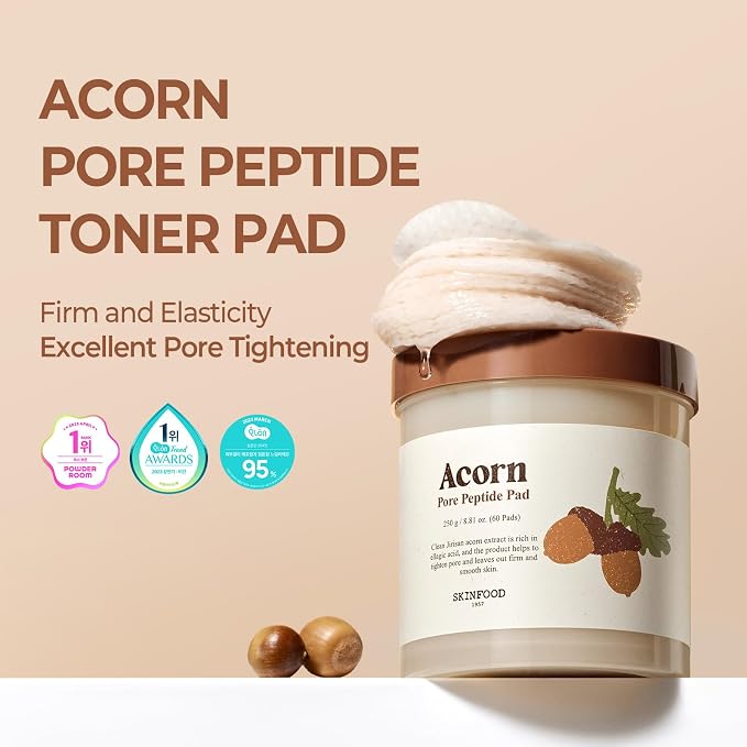SKINFOOD Acorn Pore Peptide Toner Pad, Korean Skincare Facial Toner, Pore - Image 2