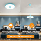 Sky Blue Waterproof LED Ceiling Light Fixture, Music Ceiling Lamp, - Image 5