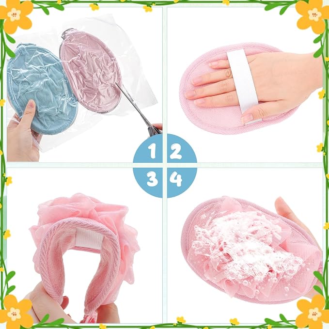 4 PCS Exfoliating Bath Sponges Soft Loofah Shower Scrubber - Image 5