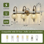 Piepooye Vintage Bathroom Light Fixtures Bronze Vanity Light - Image 2