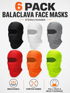 SATINIOR 6 Pcs Ski Mask Cover Balaclava Full Face Mask Summer Face Cover UV - Image 2