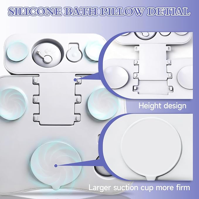 Silicone Bath Pillow, Upgraded Bath Pillows - Image 2