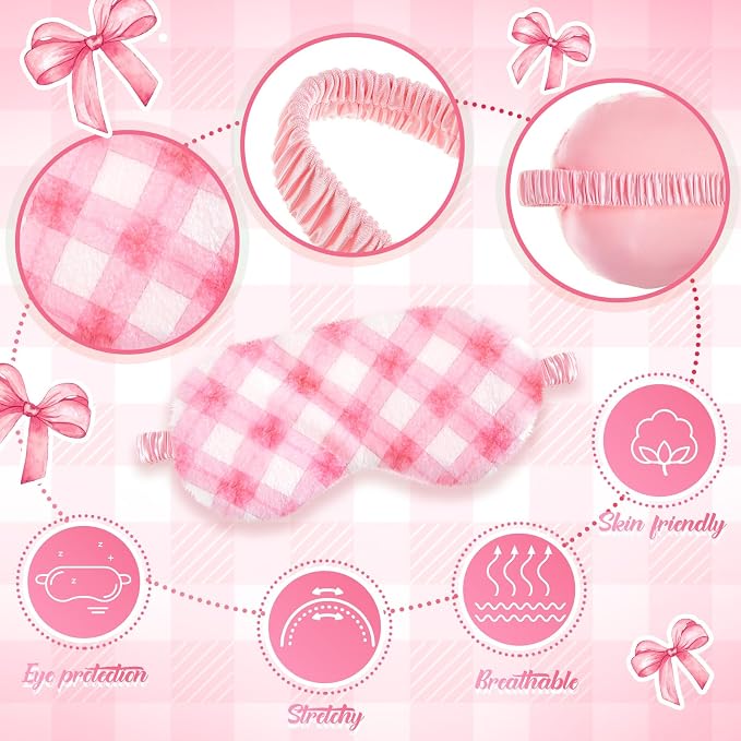 Cuffbow 12 Pcs Plush Sleeping Eye Masks Bulk Comfortable Sleep Eye Cover Mask - Image 3