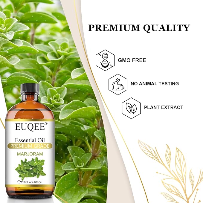 EUQEE Marjoram Essential Oil 118 ml Large Bottle Premium Marjoram Oil - Image 3