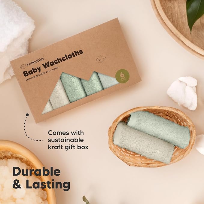 6-Pack Baby Washcloths – Soft Absorbent Viscose from Bamboo Washcloths - Image 7