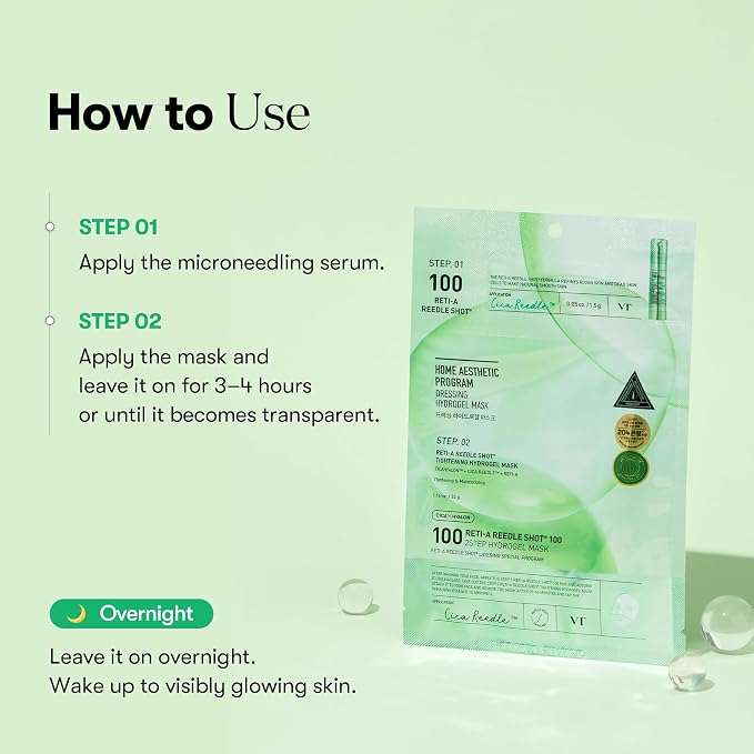 VT COSMETICS Reti-A Reedle Shot 100 2-Step Hydrogel Mask, Intensive Tightening - Image 6