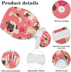 Adjustable Brown Dachshund Dog Blue Surgical Scrub Cap - Image 4