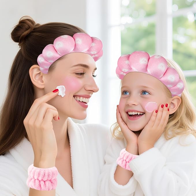 Zkptops Spa Headband for Washing Face Wristband Set Sponge Makeup Skincare - Image 7