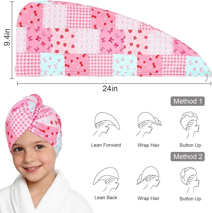 2 Pack Microfiber Hair Towel Wrap - Image 6