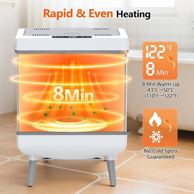 kapebow 35L Luxury Foldable Towel Warmer, 600W Fast Heating, Auto Shut Off - Image 2