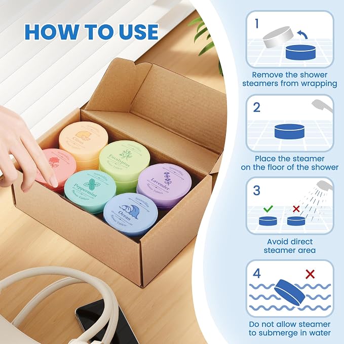 Shower Steamers 30 PCS with Individually Wrapped, Shower Bombs - Image 6