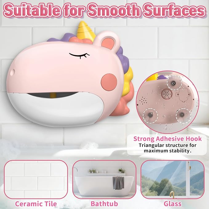Infowush Baby Bath Toys, Unicorn Bath Bubble Machine Toddler Bath Toys - Image 4