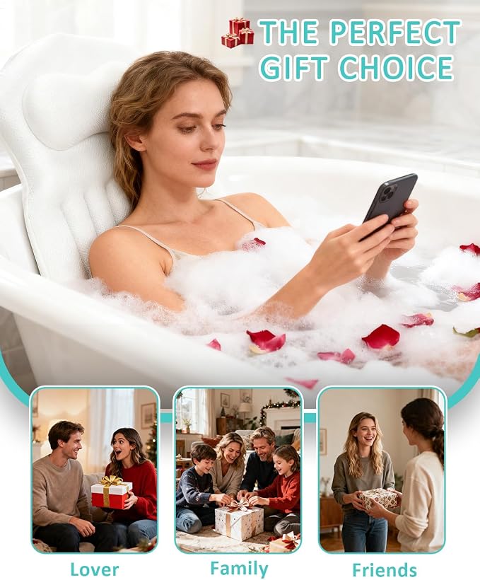 Full Body Bath Pillow for Bathtub, 5D Thick Tub Pillow for Bathtub - Image 8