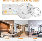 16PACK LED Flush Mount Ceiling Light Fixture, 3000K-4000K-6500K & 100W - Image 3