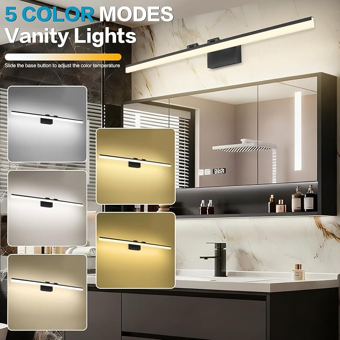 SOLFART 5 Color Temperature Dimmable 47.2 Inch Bathroom Light Fixtures Over - Image 5