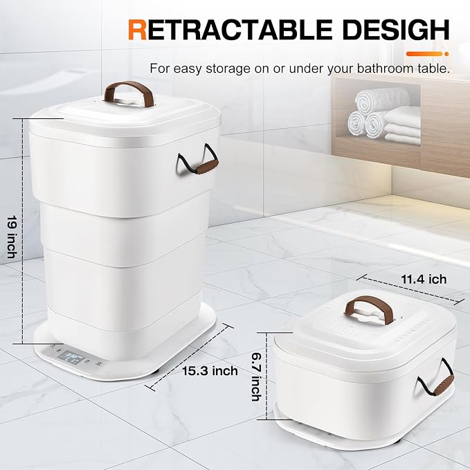 Large Towel Warmer for Bathroom - 27L Foldable Towel Warmer Bucket - Image 3