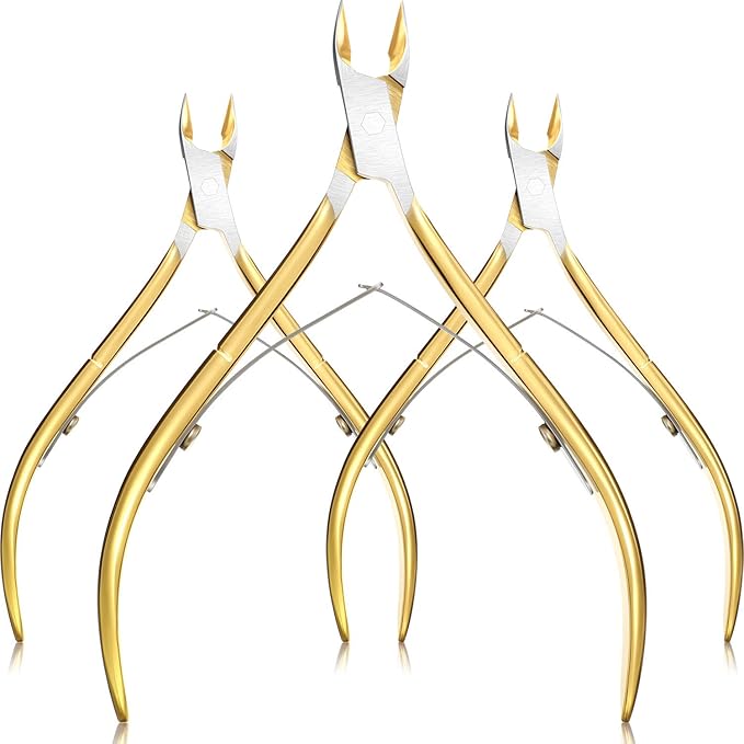 Mudder 3 Pack Gold Cuticle Trimmer Nippers Cutter Tool Stainless Steel Nail by Mudder
