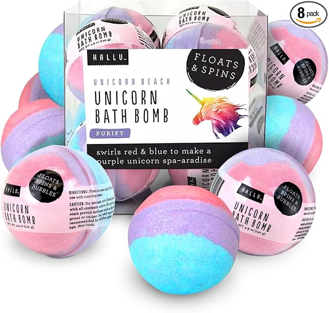 Hallu Unicorn Large Bath Bomb, Mango Peach and Vanilla Scent, 140 g by Unknown