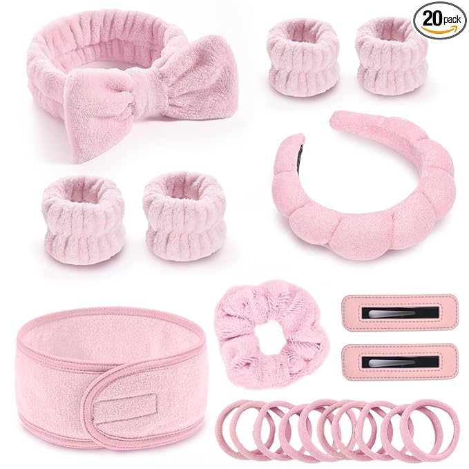 Spa Gift Set: Bubble Headband, Face Wash Headband, Skin Care Wristbands by LTHYHJ