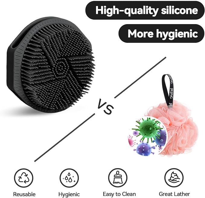 2-Pack Soft Silicone Dual-Sided Body Scrubber & Loofah | Gentle Exfoliating - Image 6