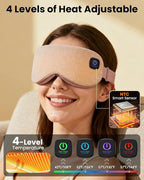 Cordless Heated Eye Mask with 1500mAh Large Battery, 4 Heat Levels & 100% - Image 2