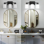 PARTPHONER 3-Light Matte Black Bathroom Light Fixtures, Modern Vanity Light - Image 5
