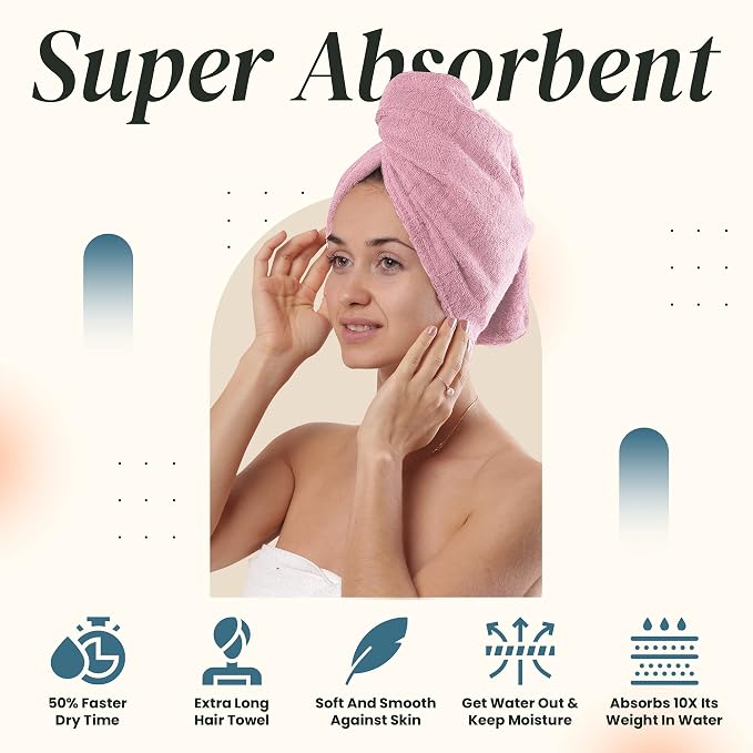 Extra Large Waffle Cotton Hair Towel Wrap - Image 3