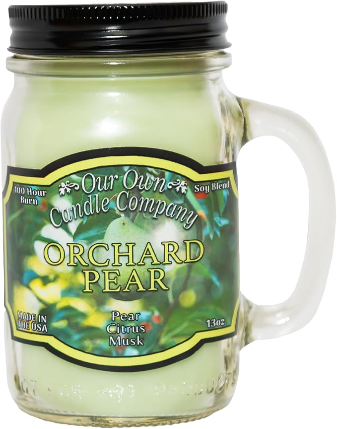 Our Own Candle Company, Orchard Pear Scented Mason Jar Candle, 100 Hour Burn by OurOwnCandleCompanycandles