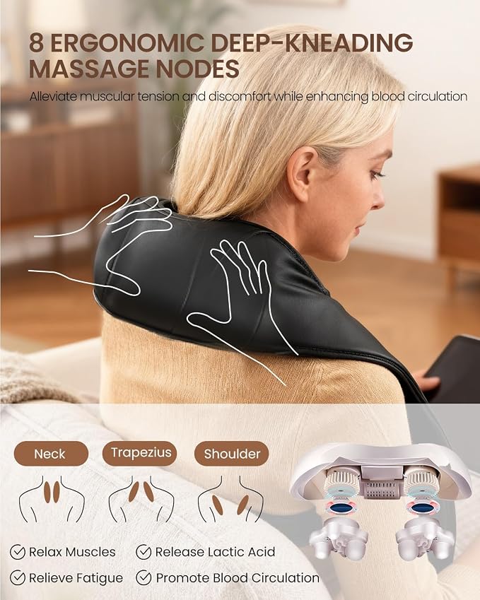 DAILYLIFE Neck Massager with Heat, Electric Back Massager - Image 2