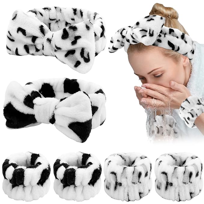 WHAVEL 6PCS Spa Headband and Wristbands Set, Face Wash Headband Wrist Bands by Whavel