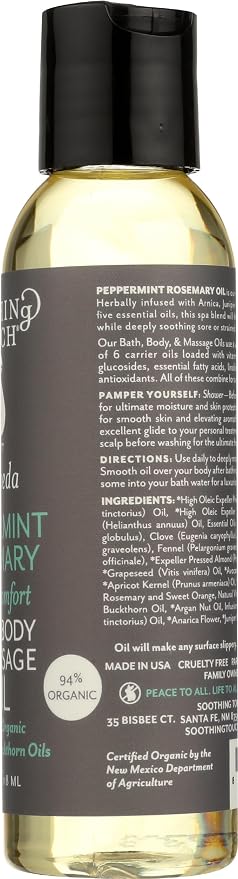 Soothing Touch Peppermint Rosemary Organic Bath, Body & Massage Oil, 4 Fl Oz - Image 7