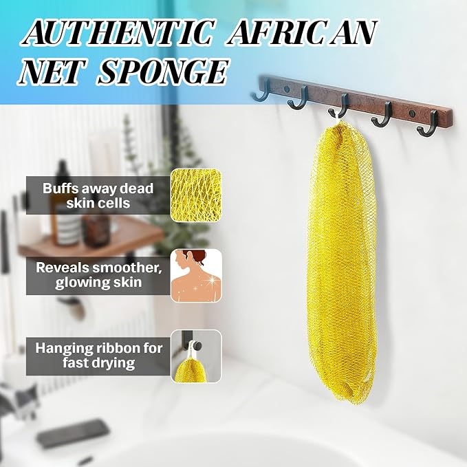African Net Sponge Authentic Exfoliating Body Scrubber - Image 3